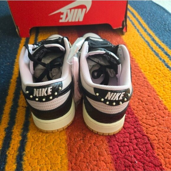 Nike Dunk Low Retro Men 9.5 Black And Pink Croc Pattern Leather New 112025 - Picture 9 of 12